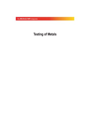 Testing of metals