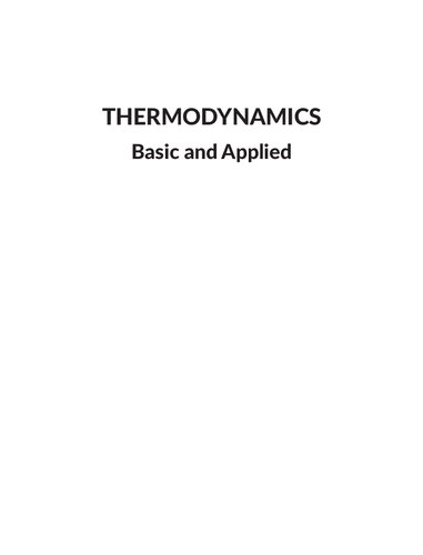Thermodynamics: Basic And Applied