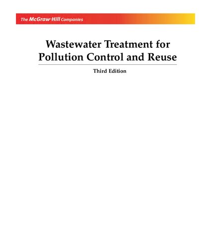 Wastewater Treatment for Pollution Control and Reuse