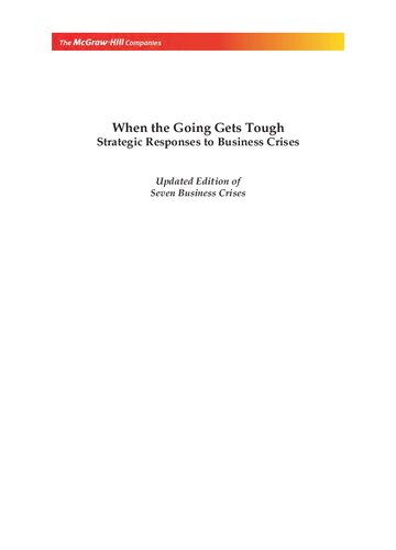 When the going get tough : strategic responses to business crises