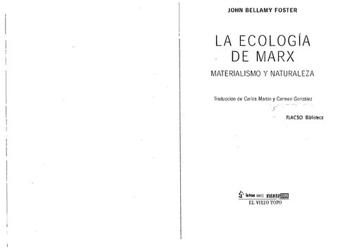 La ecología de Marx: materialismo y naturaleza