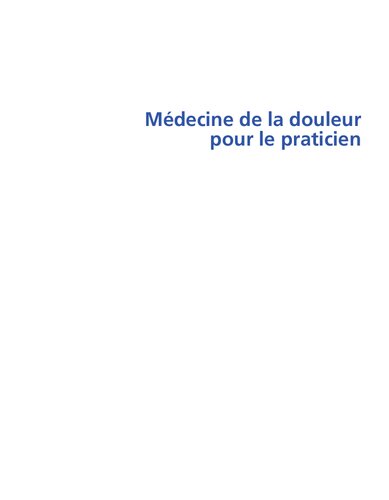 Médecine de la douleur pour le praticien