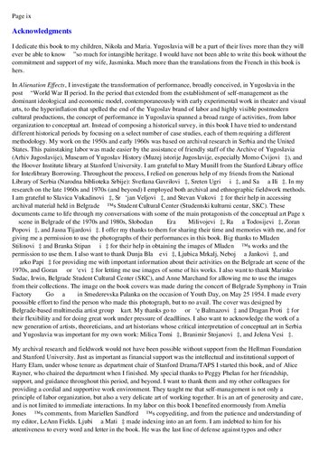 Alienation Effects: Performance and Self-Management in Yugoslavia, 1945-91