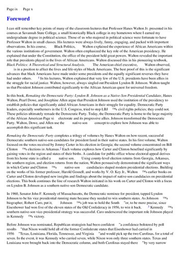 Remaking the Democratic Party: Lyndon B. Johnson as a Native-Son Presidential Candidate