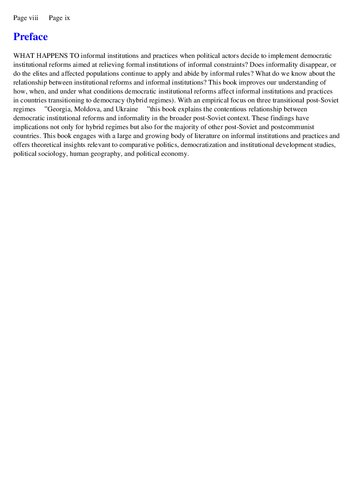When Formal Institutions Change: Institutional Reforms and Informal Practices in the Former Soviet Union