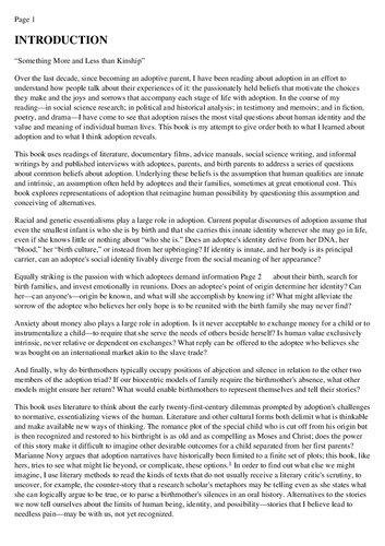 The Imprint of Another Life: Adoption Narratives and Human Possibility