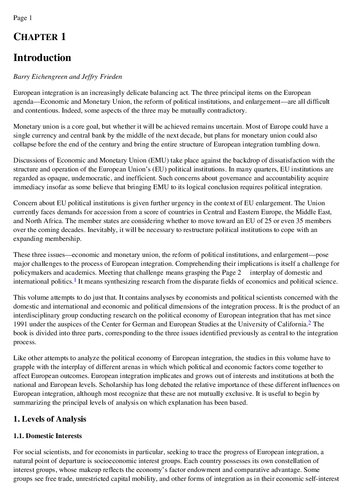 Forging an Integrated Europe