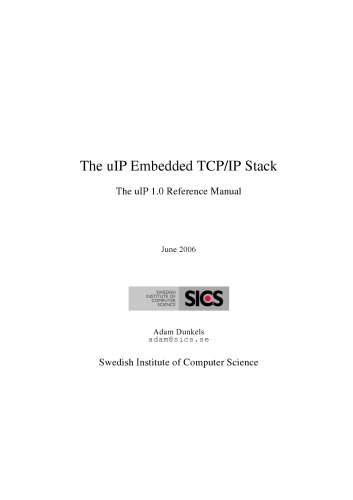 The uIP embedded TCP-IP stack 1.0 reference manual
