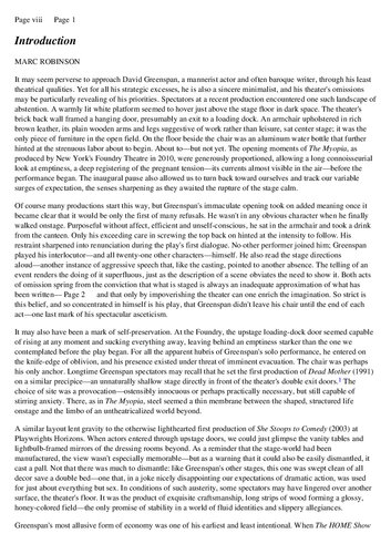 The Myopia and Other Plays