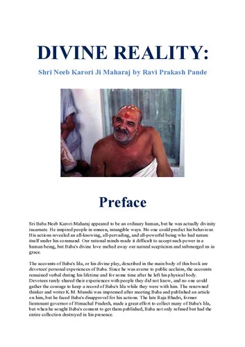 The Divine Reality - Sri Baba Neeb Karori Ji Maharaj (Neem Karoli Baba)