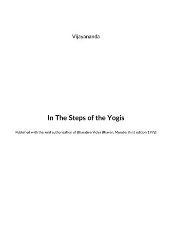 In the Steps of the Yogis