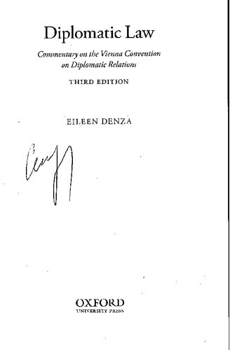 Diplomatic Law: Commentary on the Vienna Convention on Diplomatic Relations