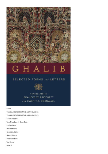 Ghalib: Selected Poems and Letters