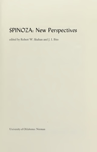 Spinoza: New Perspectives