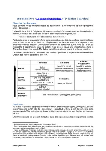 Bouddhisme : diversité des êtres humains du point de vue de l'Eveil