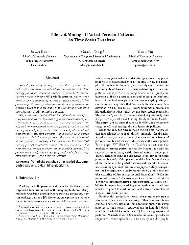 Efficient Mining of Partial Periodic Patterns in Time Series Database