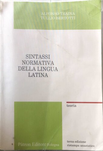 Sintassi normativa della lingua latina Teoria