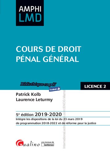 Cours de droit pénal général