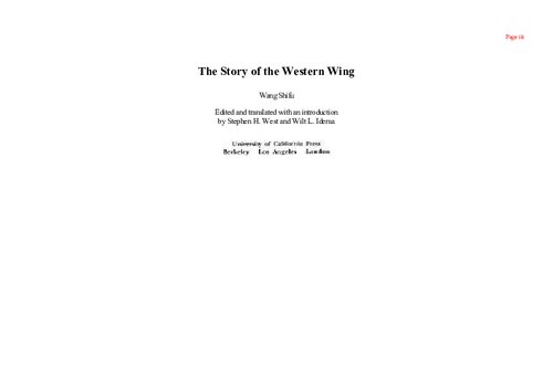The Story of the Western Wing