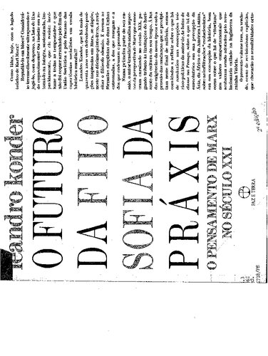 O futuro da filosofia da práxis:  o pensamento de Marx no século XXI