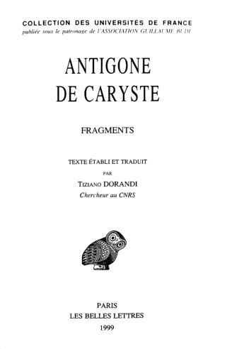 Antigone de Caryste: Fragments