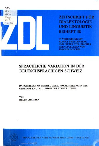 Sprachliche Variation in der deutschsprachigen Schweiz