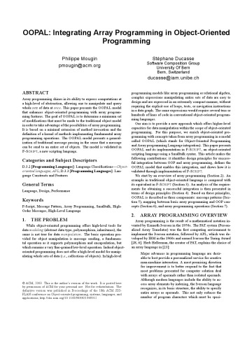 OOPAL.Integrating array programming in object-oriented programming