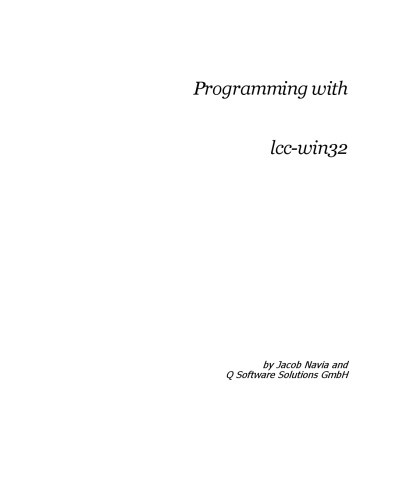 Programming with lcc-win32