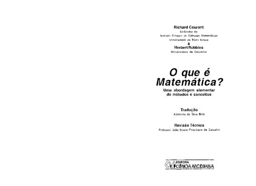 O que é Matemática?: Uma abordagem elementar de métodos e conceitos