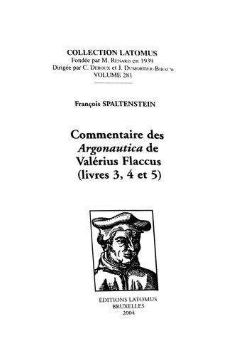 Commentaire des Argonautica de Valerius Flaccus (Livres 3, 4 et 5)