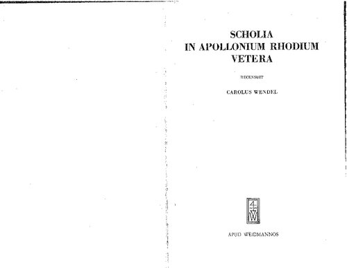 Scholia in Apollonium Rhodium vetera