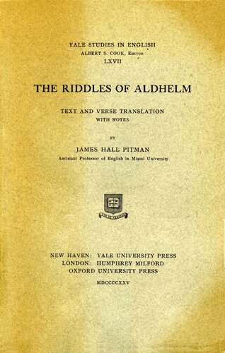 The Riddles of Aldhelm: Text and Verse Translation