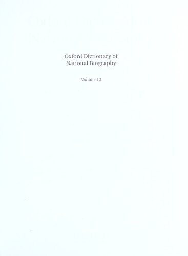 Oxford Dictionary of National Biography - Volume 12 Clegg–Const