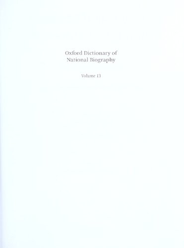 Oxford Dictionary of National Biography - volume 13 Constable–Crane