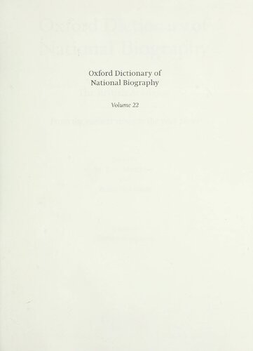 Oxford Dictionary of National Biography - volume 22 Gibbes–Gospatric