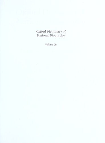 Oxford Dictionary of National Biography - volume 29 Hutchins–Jennens