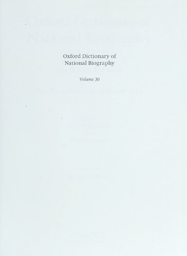 Oxford Dictionary of National Biography - volume 30 Jenner–Keayne
