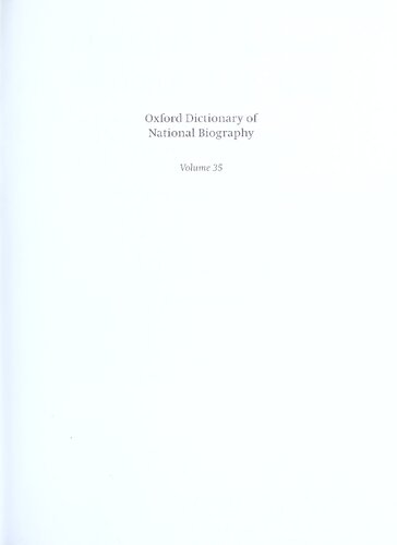 Oxford Dictionary of National Biography - volume 35 Macan–Macpherson