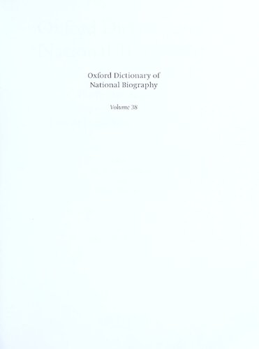 Oxford Dictionary of National Biography - volume 38 Meyrick–Morande