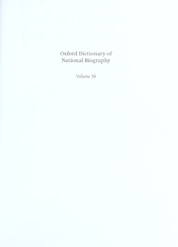 Oxford Dictionary of National Biography - volume 39 Morant–Murray