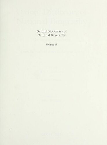Oxford dictionary of national biography: from the earliest times to the year 2000 volume 45 Pote–Randles