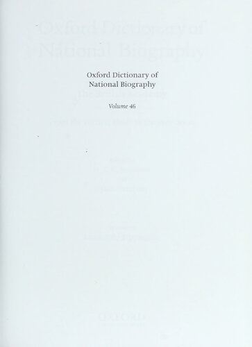 Oxford Dictionary of National Biography - volume 46 Randolph–Rippingille