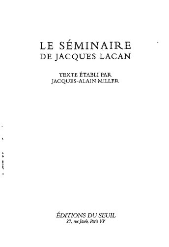 Le Séminaire, Livre V : Les Formations de l'inconscient
