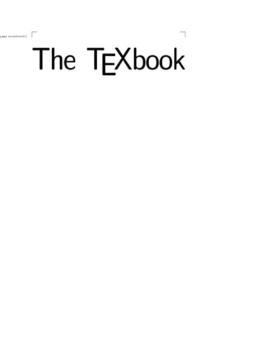 Computers & Typesetting: The TeXbook