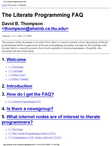 Weaving a Program: Literate Programming in Web