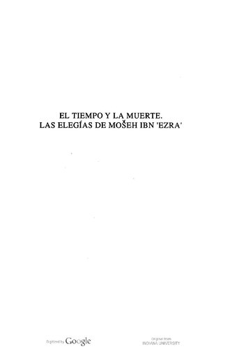 El tiempo y la muerte, las elegías de Moseh Ibn 'Ezra