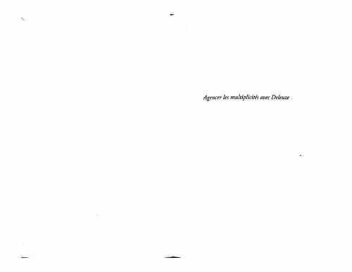 Agencer les multiplicités avec Deleuze