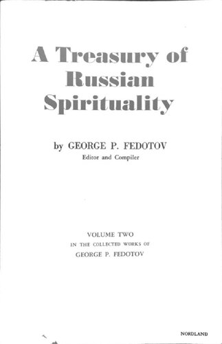 A Treasury of Russian Spirituality (Collected Works of Georges Fedotov: Volume 2)
