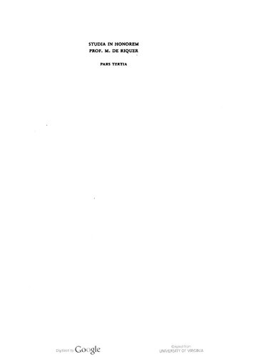 Studia in honorem prof. M. de Riquer