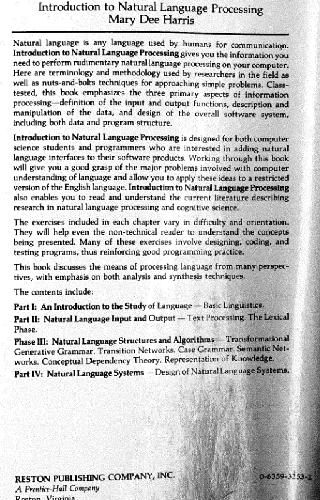 Introduction to Natural Language Processing